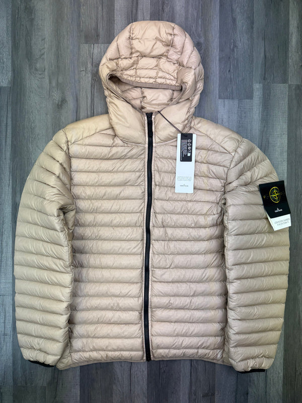 STONE ISLAND LOOM WOVEN DOWN JACKET - Sand