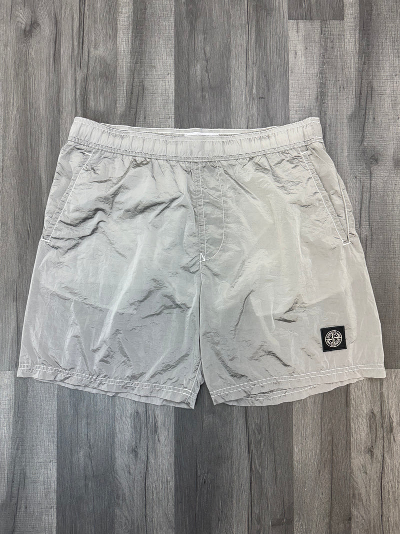 Stone Island Patch Logo Swim Shorts Grey