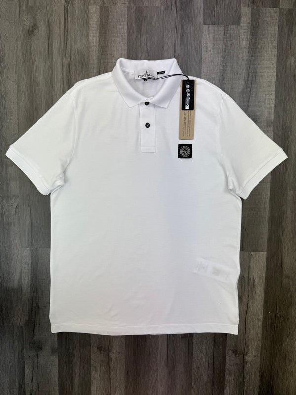 Stone Island Slim Fit Polo - White