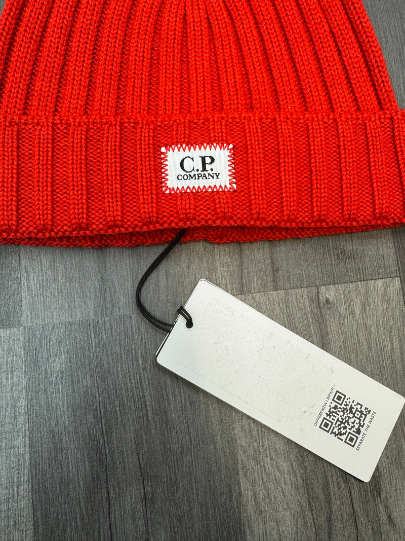CP Company Logo Beanie Red