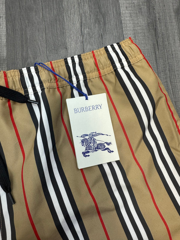 Burberry Striped Check Print Swim shorts - Beige