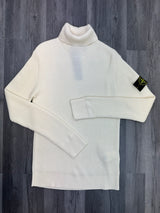Stone Island Ribbed Turtle Neck Sweatshirt - Cream