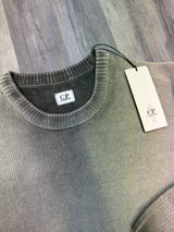 CP Company Logo Print Knit Sweatshirt - Grey