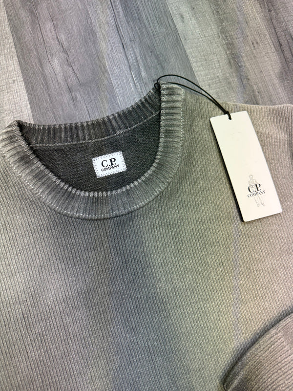 CP Company Logo Print Knit Sweatshirt - Grey