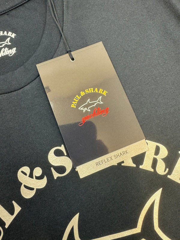 Paul And Shark Reflective Logo T-Shirt - Navy