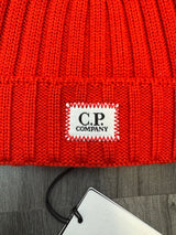 CP Company Logo Beanie - Red