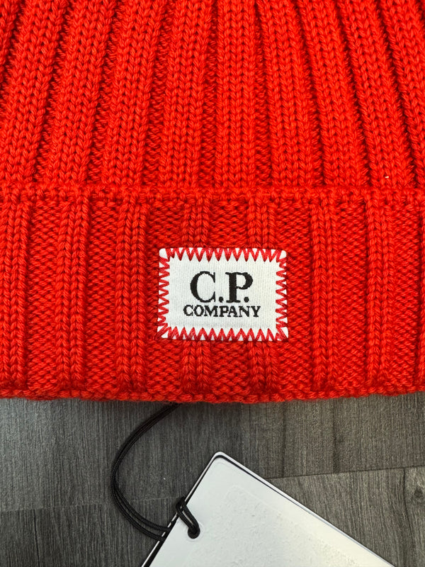 CP Company Logo Beanie - Red