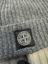 Stone Island Patch Logo Beanie - Grey