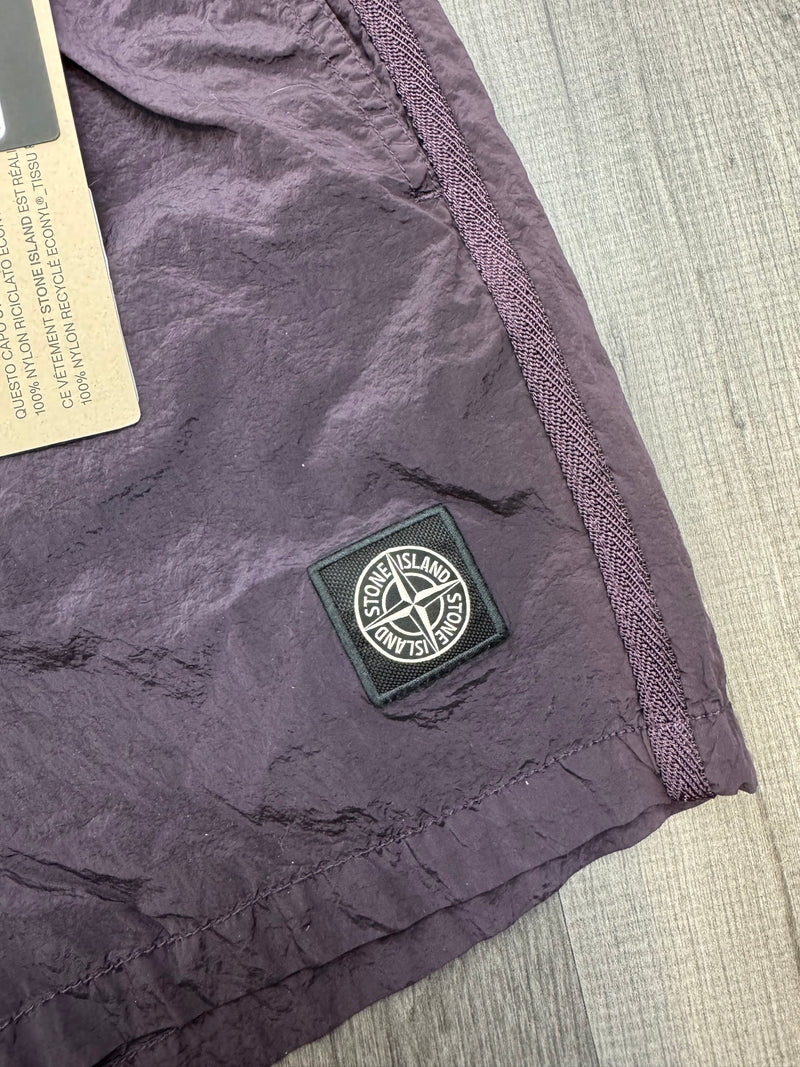 Stone Island Nylon Patch Shorts - Purple