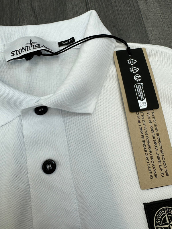 Stone Island Slim Fit Polo - White