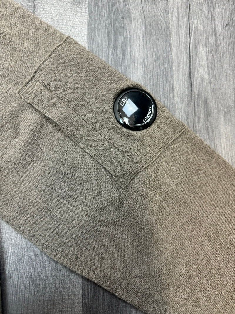 CP Company Half Zip Knit Sweatshirt - Light green