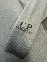 CP Company Logo Print Knit Sweatshirt - Grey