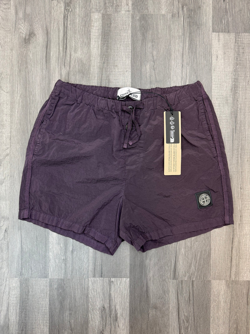 Stone Island Nylon Patch Shorts - Purple