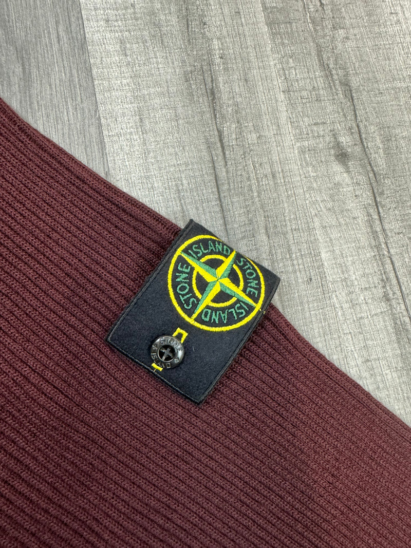 Stone Island Ribbed Wool Sweatshirt - Burgundy