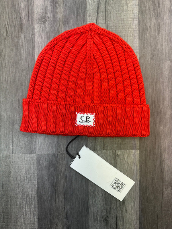 CP Company Logo Beanie - Red