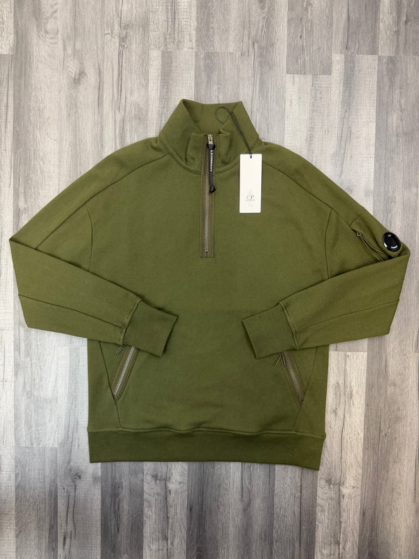 CP Company Lens Half Zip Sweatshirt - Green