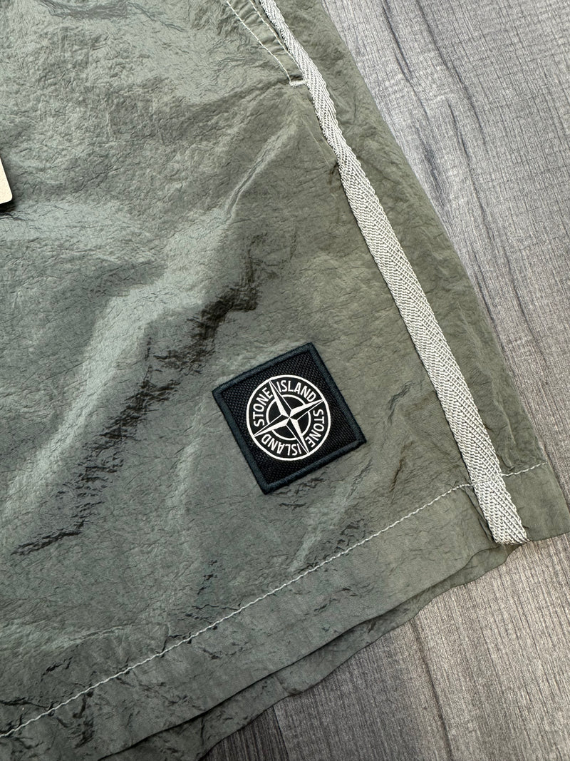 Stone Island Nylon Patch Shorts - Green