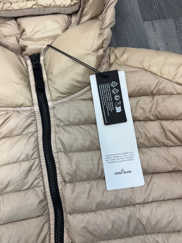 STONE ISLAND LOOM WOVEN DOWN JACKET - Sand