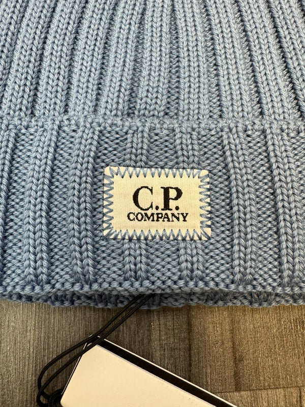 CP Company Logo Beanie - Blue