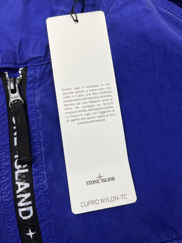 Stone Island Logo Trim Hooded Overshirt - Blue